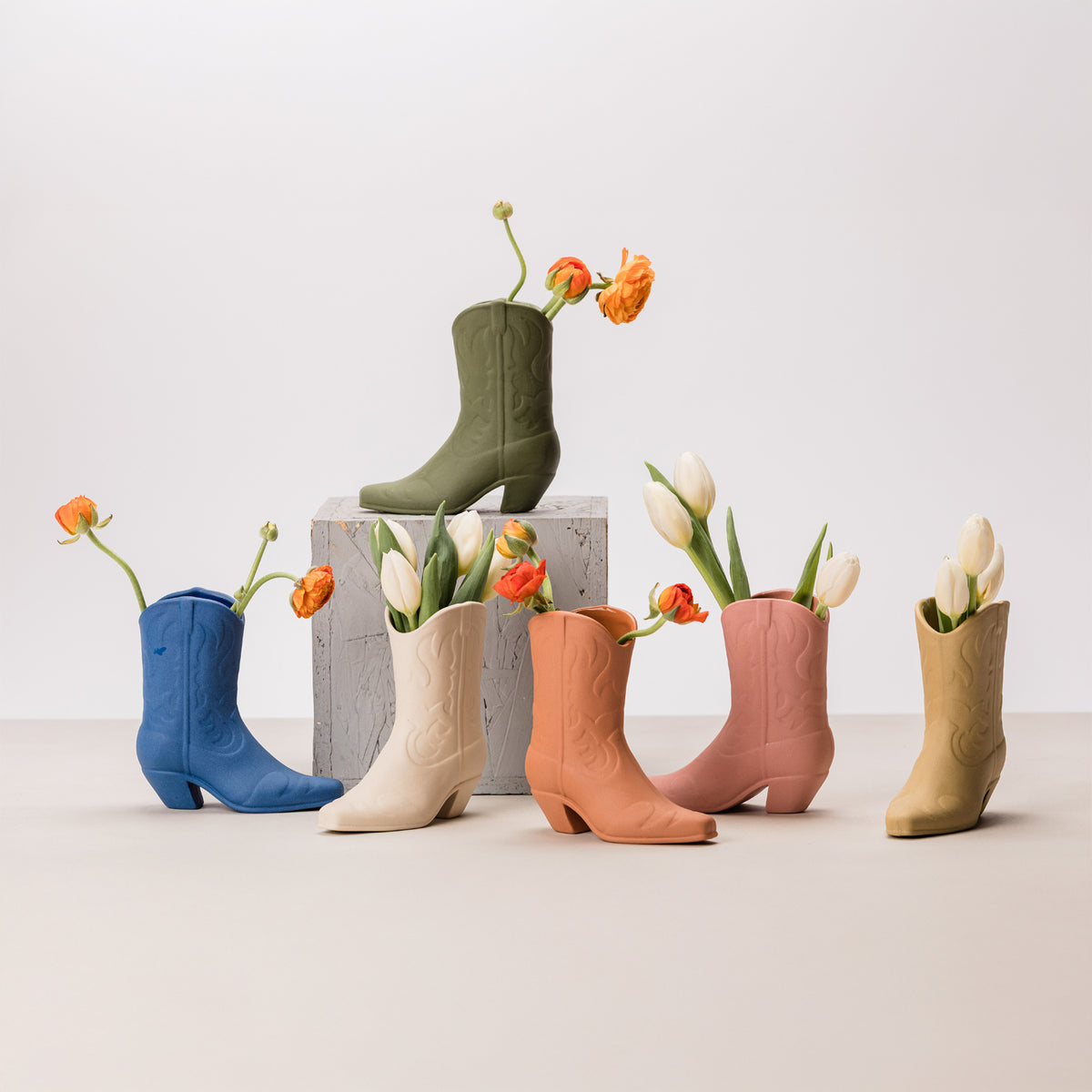 Vintage Cowboy Boot Vase